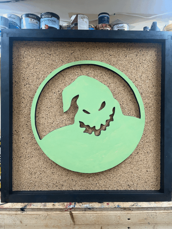 Disney Inspired Nightmare Before Christmas Pin Display Shadowbox (Oogie Boogie), Corkboard, Cork Display