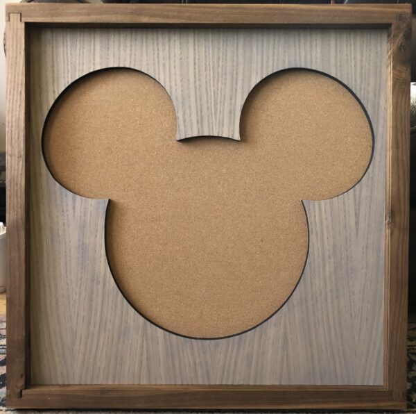 Disney Inspired Pin Display Shadowbox (Mickey), Corkboard, Cork Display